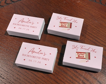 Encontró a su pareja ideal: cajas de cerillas para despedida de soltera, regalos personalizados para despedida de soltera, cerillas personalizadas para despedida de soltera 2026