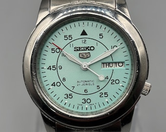 Seiko 5 Automatic Japan| 7S26-01Z0 | Mint Sky Blue Military Men's