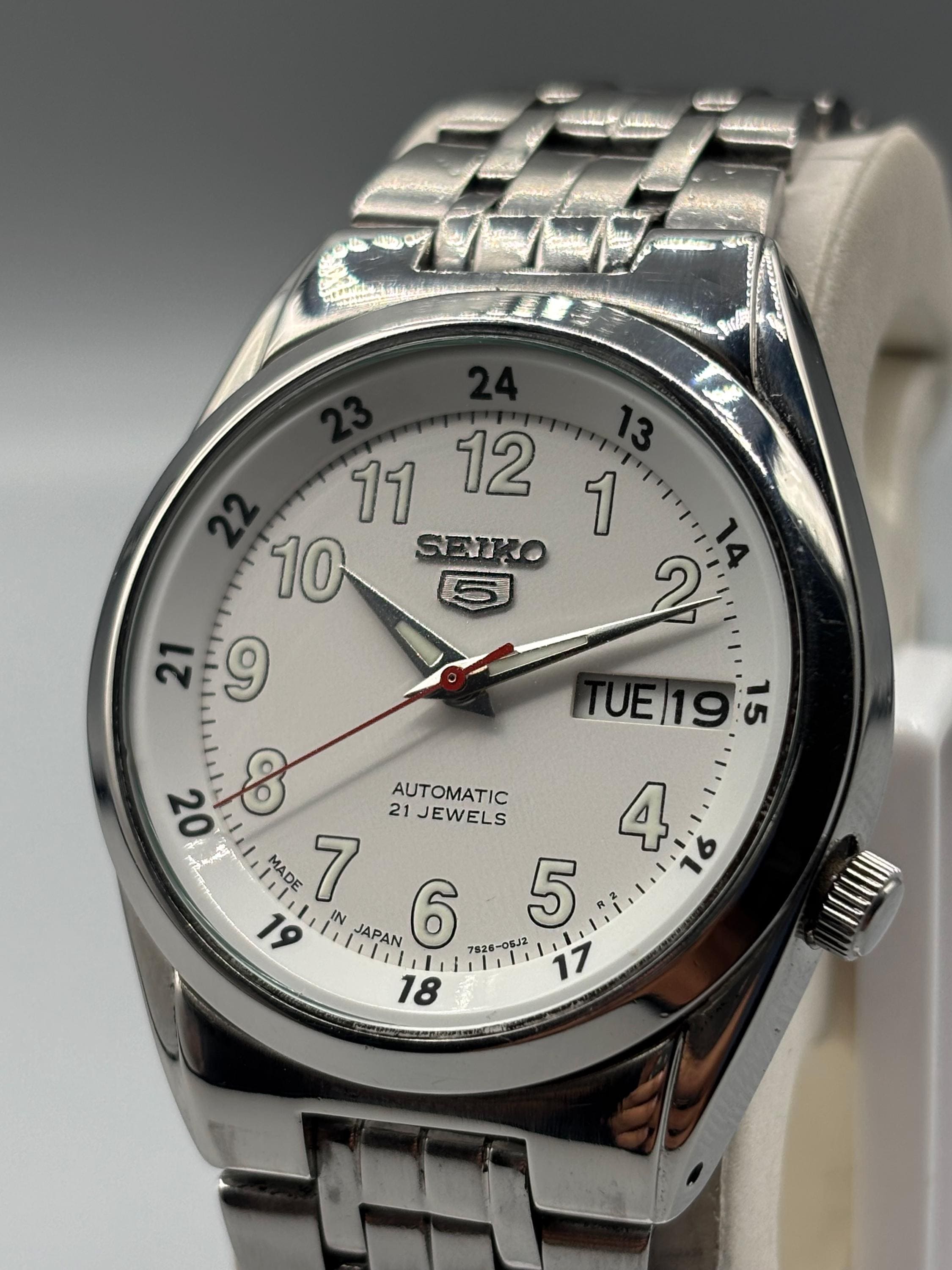 Vintage Seiko 5 Automatic Watch Railway Dial | 7S26-02C0 | | Japan