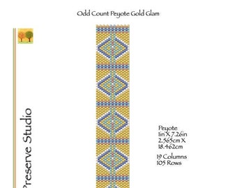 Odd Count Peyote Pattern, Delica Bead Pattern, Peyote Stitch Pattern, 11/0 Miyuki Delica Beads