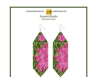 Brick Stitch Pattern, Fringe Earrings, Brick Earring Pattern, Delica Bead Earrings, Delica Beads, Brick Earring Pattern 13 Lillian