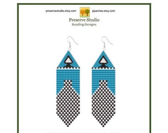 Brick Stitch Pattern, Fringe Earrings, Brick Earring Pattern, Delica Bead Earrings, Delica Beads, Brick Earring Pattern 50 Nadia