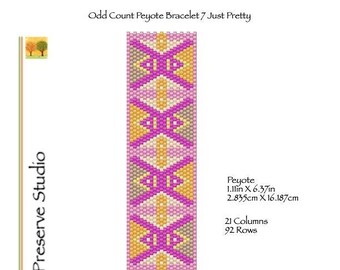 Odd Count Peyote Bracelet Pattern, Delica Bead Pattern, Peyote Stitch Pattern