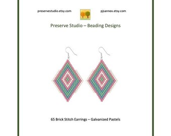 Brick Stitch Earring Pattern 65 Galvanized Pastels