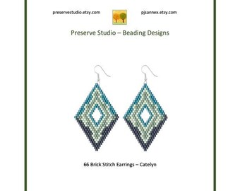 Brick Stitch Earring Pattern 66 Catelyn