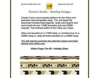 Even Count Peyote Pattern, Hiilos Clasp, Holiday Glam