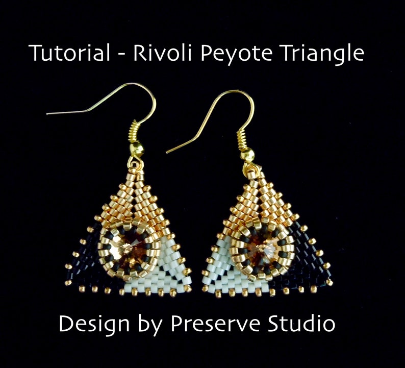Tutorial, Beading Tutorial, Triangle Peyote Pattern, Seed Bead Patterns, Beaded Triangle Pattern, DIY Earrings, Peyote Stitch image 7