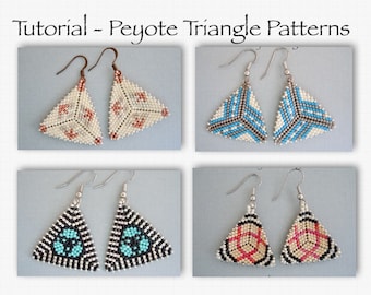 Peyote Beading Tutorial, Beading Tutorial, Triangle Peyote Pattern, Seed Bead Patterns, Beaded Triangle Pattern, DIY, Peyote Stitch