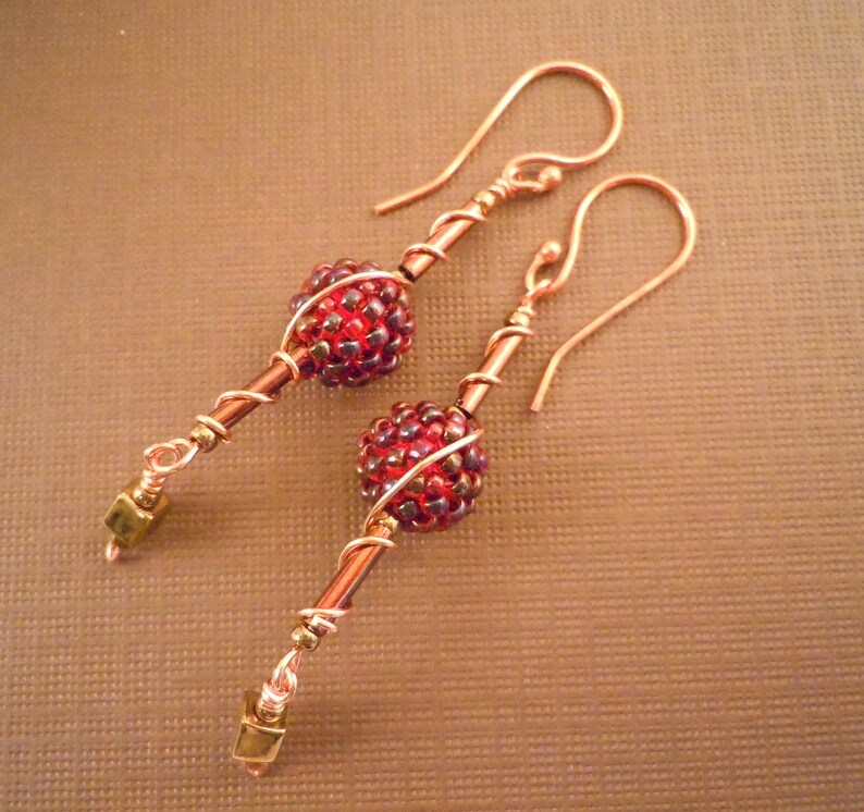Wire Wrap Earring Tutorial, Wire Wrap Tutorial, Seed Bead Earring