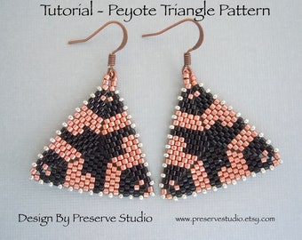 Peyote Triangle, Delica Seed Bead Pattern, Triangle Earrings, Peyote Stitch Earrings, Beaded Earrings, Delica Beads
