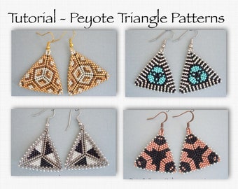 Peyote Beading Tutorial, Beading Tutorial, Triangle Peyote Pattern, Seed Bead Patterns, Beaded Triangle Pattern, DIY, Peyote Stitch