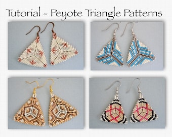 Peyote Beading Tutorial, Beading Tutorial, Triangle Peyote Pattern, Seed Bead Patterns, Beaded Triangle Pattern, DIY Earrings, Peyote Stitch