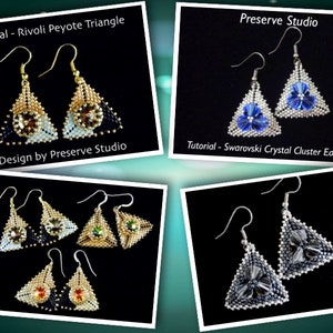 Tutorial, Beading Tutorial, Triangle Peyote Pattern, Seed Bead Patterns, Beaded Triangle Pattern, DIY Earrings, Peyote Stitch image 1