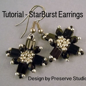 Beading Tutorial, Earring Tutorial, DIY Earrings, Bead Weaving Pattern, Tutorial for Earrings, Earring Pattern image 1