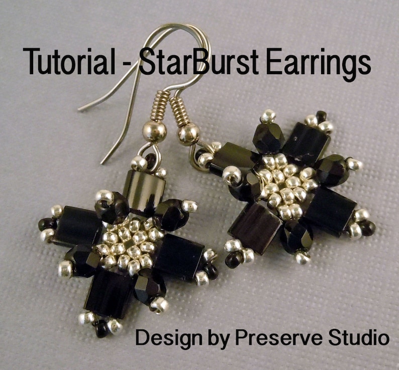 Beading Tutorial, Earring Tutorial, DIY Earrings, Bead Weaving Pattern, Tutorial for Earrings, Earring Pattern image 1