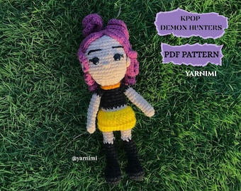 Crochet Pattern Kpop Demon Hunters Mira Doll | Amigurumi Girl Group Chibi Doll | Digital PDF Crochet Pattern | DIY Crochet Tutorial
