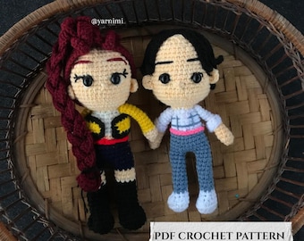 Bundle Of 2 Kpop Demon Hunters Crochet Pattern | Cute Rumi & Jinu Amigurumi Chibi Dolls | Girl Group Crochet Dolls | Kpop Huntrix Pattern |