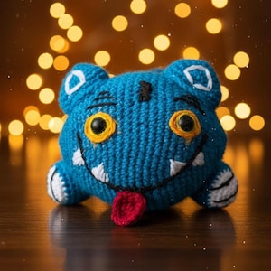 Blue Derpy Tiger Häkelanleitung | Kpop Dämonenjäger Plüsch | Derpy Amigurumi Häkelanleitung | Süßes Tiermuster | Digitaler Download |