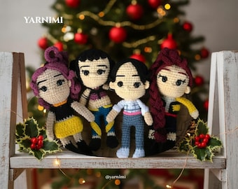 Pattern Bundle 4 in 1 : Kpop Girls Amigurumi Crochet Doll Pattern | Demon Hunter Rumi, Mira & Zoey Pdf | Saja Boys Jinu Crochet Pattern |
