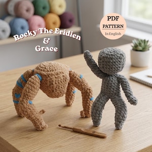 Patrón de ganchillo de Rocky el Eridiano / Muñeca amigurumi Ave María del Proyecto Grace / Patrón de peluche inspirado en el bricolaje en formato PDF / Patrón apto para principiantes /