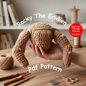 Patrón de ganchillo de Rocky el Eridiano / Muñeco amigurumi alienígena del proyecto Ave María / Patrón en PDF de peluche inspirado en el bricolaje / Patrón apto para principiantes /