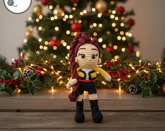 Crochet Pattern Of Rumi Kpop Demon Hunters | Huntrix Girl Group Amigurumi Doll | Kpop Crochet Doll Gift PDF | Digital Download |