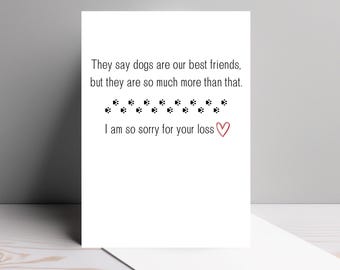 Dog Sympathy Card: Pet Loss Memorial, Paw Print Design
