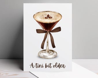 Espresso Martini Birthday Card: Funny