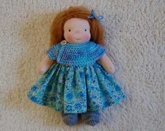 Waldorf Girl Doll 11 Inches Tall with Long Hair, **Dory**