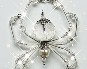 Crystal Spider Suncatcher | Glass Beaded Hanging Ornament