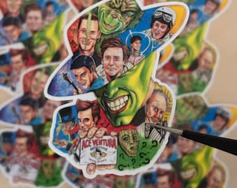 Jim Carrey Collage Sticker | 90s Comedy Movie Fan Art