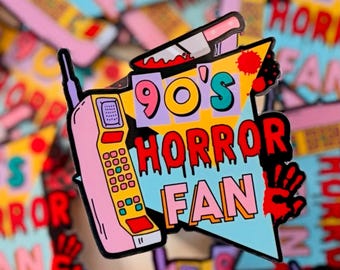 90s Horror Movie Sticker: Retro Vinyl Decal for Laptop, Water Bottle