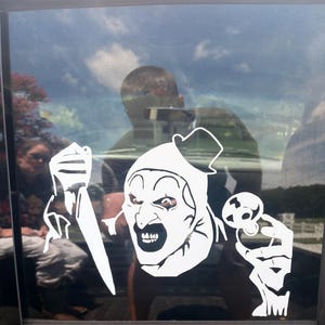 Art the Clown Vinyl Decal: Horror Movie Slasher Sticker