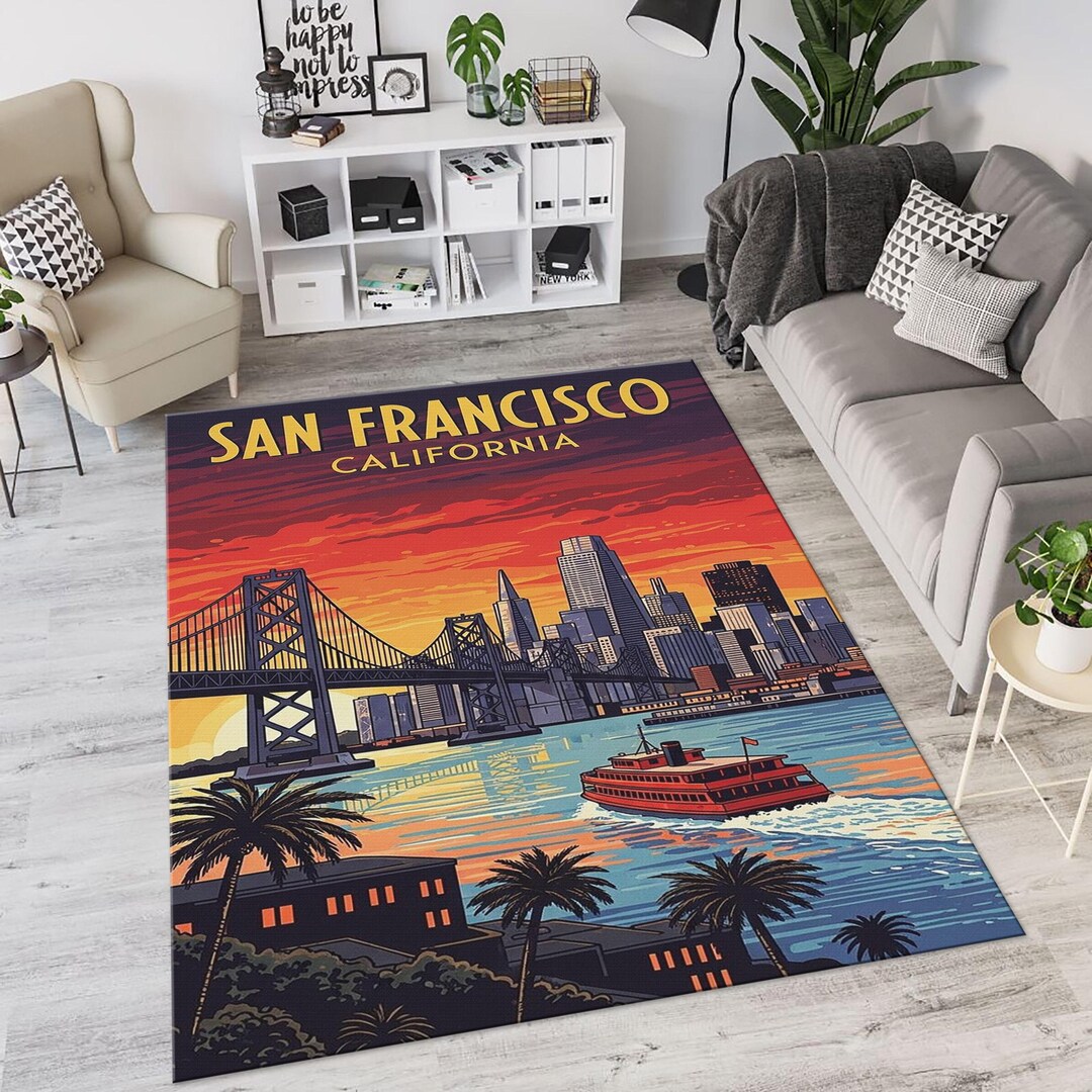 Skyline Rugs San Francisco Skyline Rug - Modern Cityscape Design - Etsy
