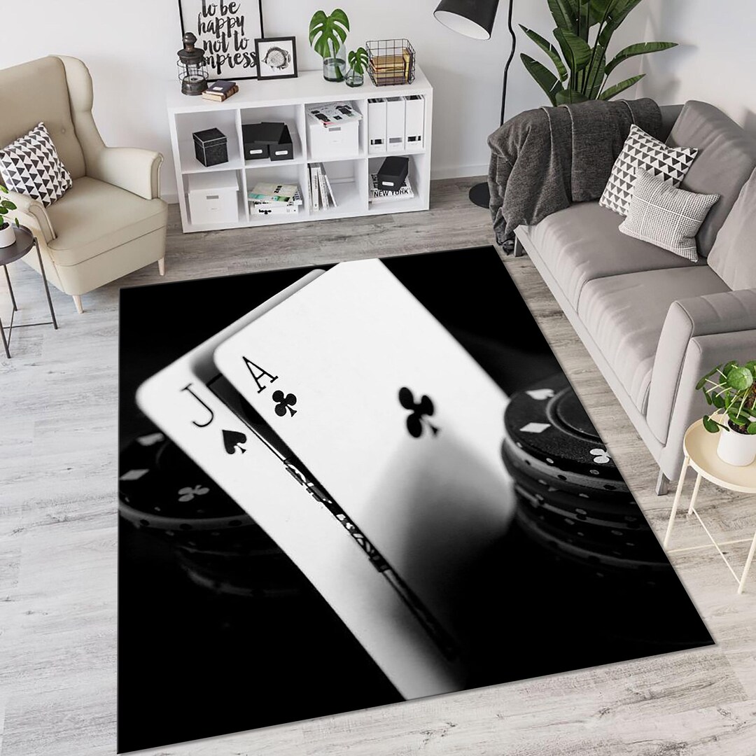 Ace of Spades Rug: Non-slip Poker Room Decor (45