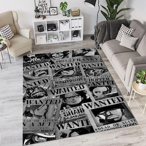 Anime Character Rug: Manga Art Design, Kids Room Decor
