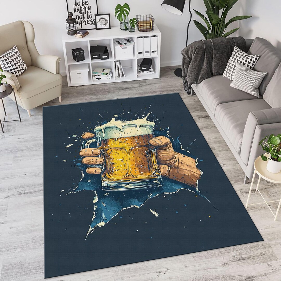 Beer Mug Rug: 3D Print Alcohol Theme Bar Mat - Etsy