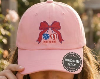 Embroidered Patriotic 250th American Anniversary Hat for Woman United States 250th Anniversary 1776-2026 USA Dad Cap for Women0 Years