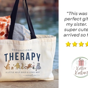 Personalized Occupational Therapy Tote Bag Custom OT Gift Occupational Therapist Canvas Tote OT Student Gift image 5