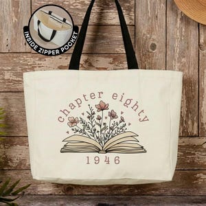 80th Birthday Tote Bag Gift for Mom Grandma 80 Years Old Milestone Birthday Gift Eightieth Birthday Tote for Her 80th Birthday Keepsake Gift