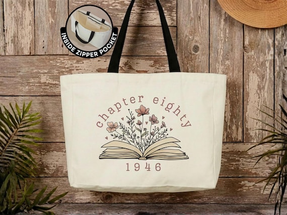 80th Birthday Tote Bag Gift for Mom Grandma 80 Years Old Milestone Birthday Gift Eightieth Birthday Tote for Her 80th Birthday Keepsake Gift