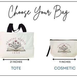 80th Birthday Tote Bag Gift for Mom Grandma 80 Years Old Milestone Birthday Gift Eightieth Birthday Tote for Her 80th Birthday Keepsake Gift image 2