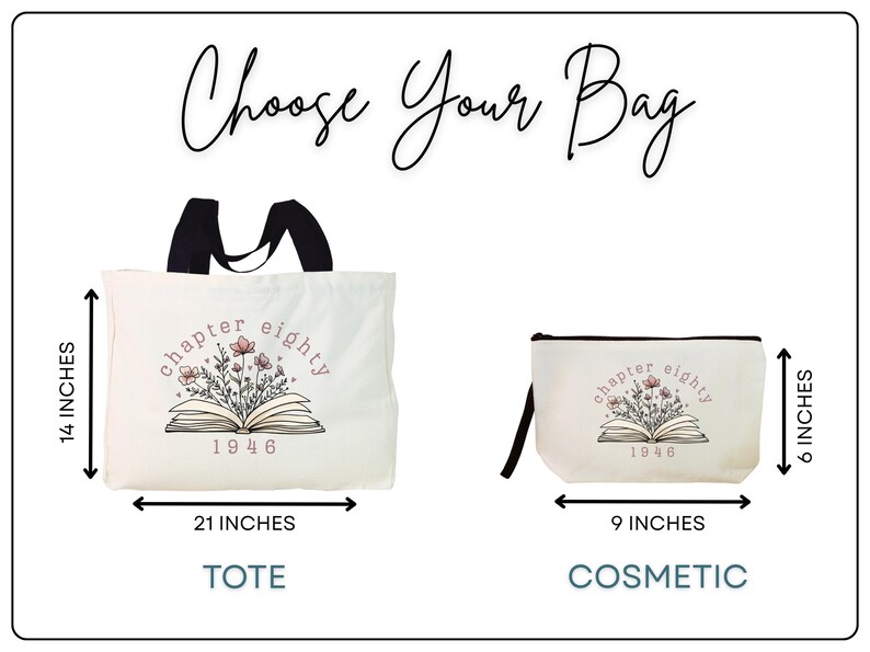 80th Birthday Tote Bag Gift for Mom Grandma 80 Years Old Milestone Birthday Gift Eightieth Birthday Tote for Her 80th Birthday Keepsake Gift image 2