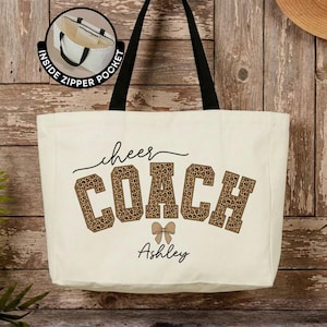 Cheer Coach Tote Bag Cheerleader Coach Gift Personalized Cheer Coach Gift Cheer Coach Bag Cheer Coach Thank You Gift Cheer Gift for Coach