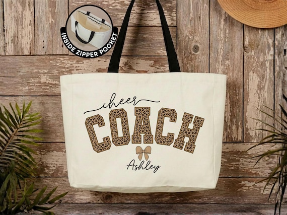 Cheer Coach Tote Bag Cheerleader Coach Gift Personalized Cheer Coach Gift Cheer Coach Bag Cheer Coach Thank You Gift Cheer Gift for Coach