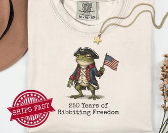 Comfort Colors Retro American 250th Anniversary Tshirt Funny Frog Retro Tee USA Independence Day Shirt Semiquincentennial Tee 1776-2026
