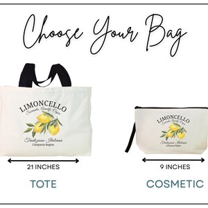 Amalfi Coast Lemon Tote Bag Italian Summer Canvas Tote Bag Lemon Canvas Tote Bag Mediterranean Vacation Travel Tote Bag image 2