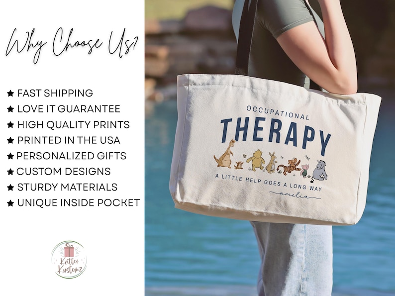 Personalized Occupational Therapy Tote Bag Custom OT Gift Occupational Therapist Canvas Tote OT Student Gift image 6