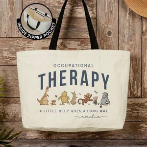 Personalized Occupational Therapy Tote Bag Custom OT Gift Occupational Therapist Canvas Tote OT Student Gift image 1