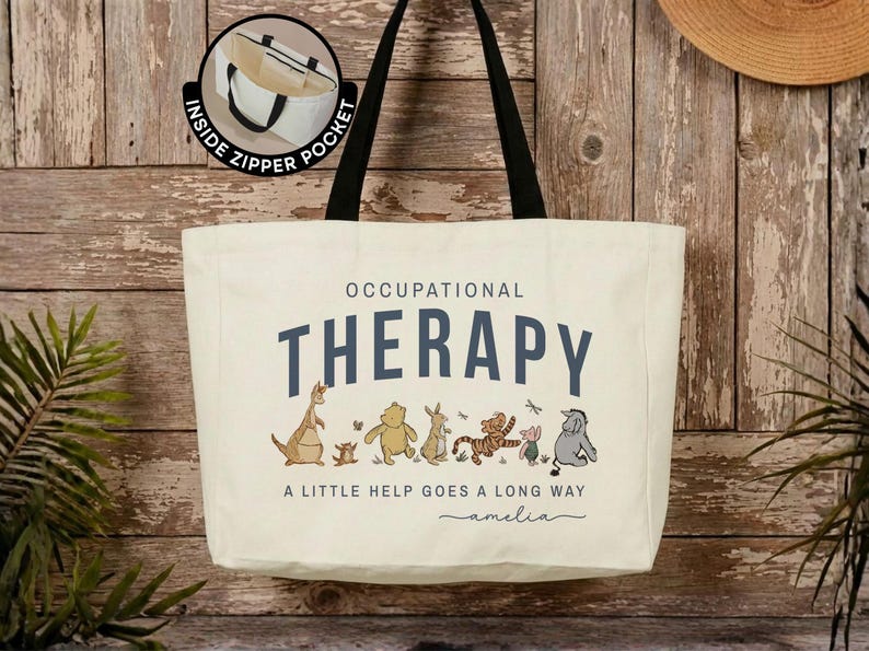 Personalized Occupational Therapy Tote Bag Custom OT Gift Occupational Therapist Canvas Tote OT Student Gift image 1